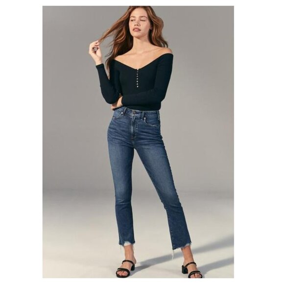 5/$100 SALE - Abercrombie Simone High Rise Ankle Flare Jeans - Picture 1 of 6